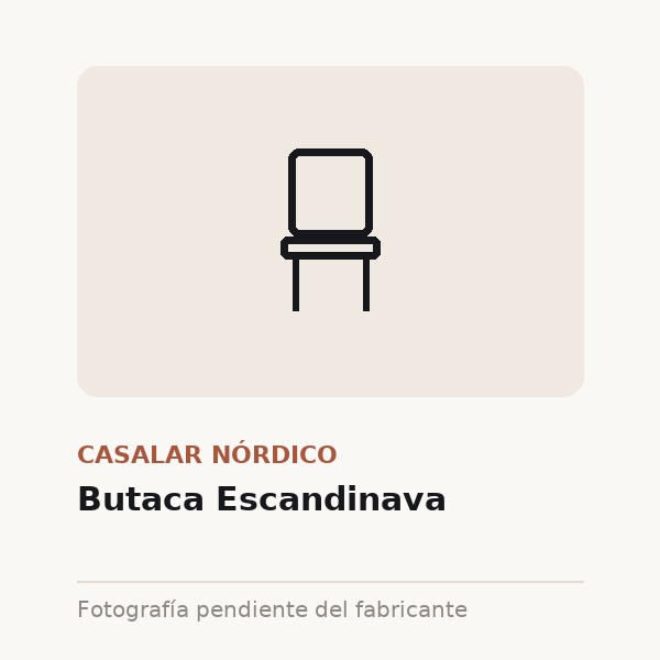 [CAS-0128-1PLA-BEI] Butaca Escandinava (Beige lino, 1 plaza)