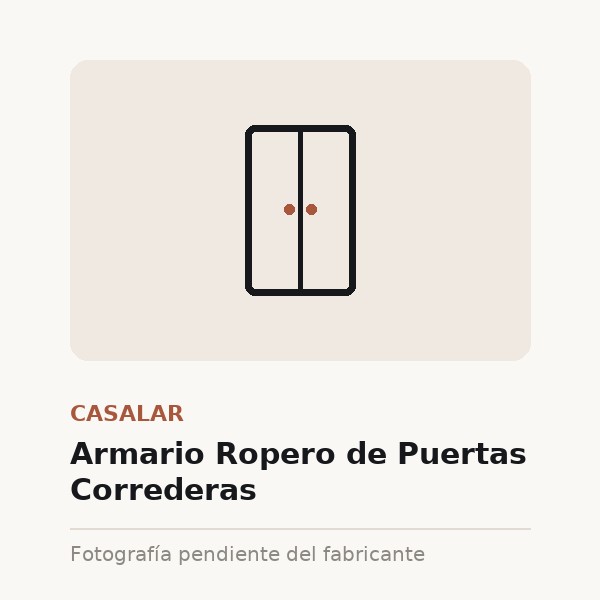 [CAS-0181-2PUE-ROB] Armario Ropero de Puertas Correderas (Roble natural, 2 puertas)
