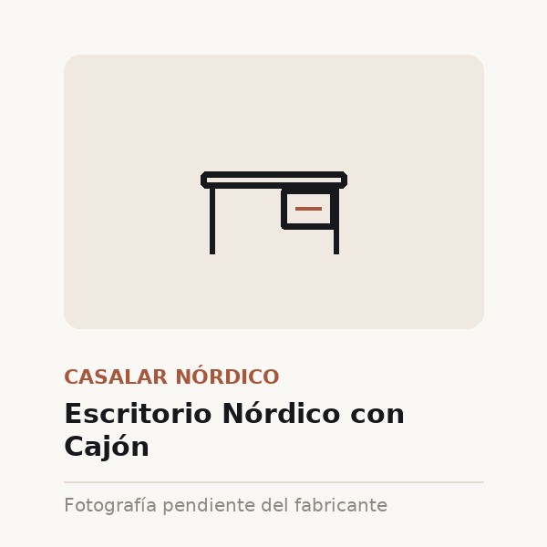 [CAS-0292-XXX-ROB] Escritorio Nórdico con Cajón (Roble claro)