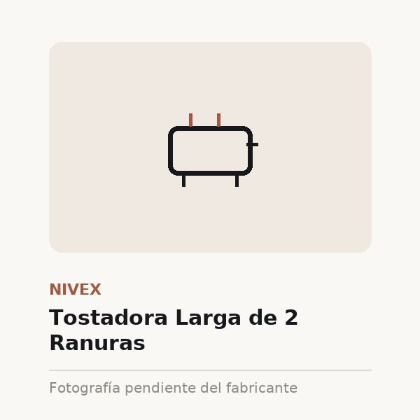 [NIV-0075-XXX-ACE] Tostadora Larga de 2 Ranuras (Acero inox)